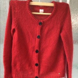 Beautiful, soft, red sweater made of Kid Mohair and Nylon.
